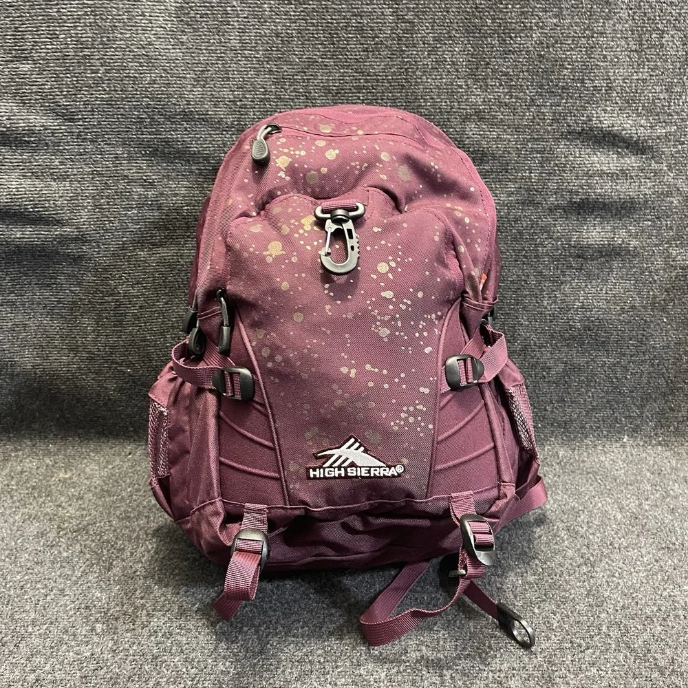High Sierra 1146065 Swerve Maroon Gold Pattern School Laptop Backpack 53646-9666